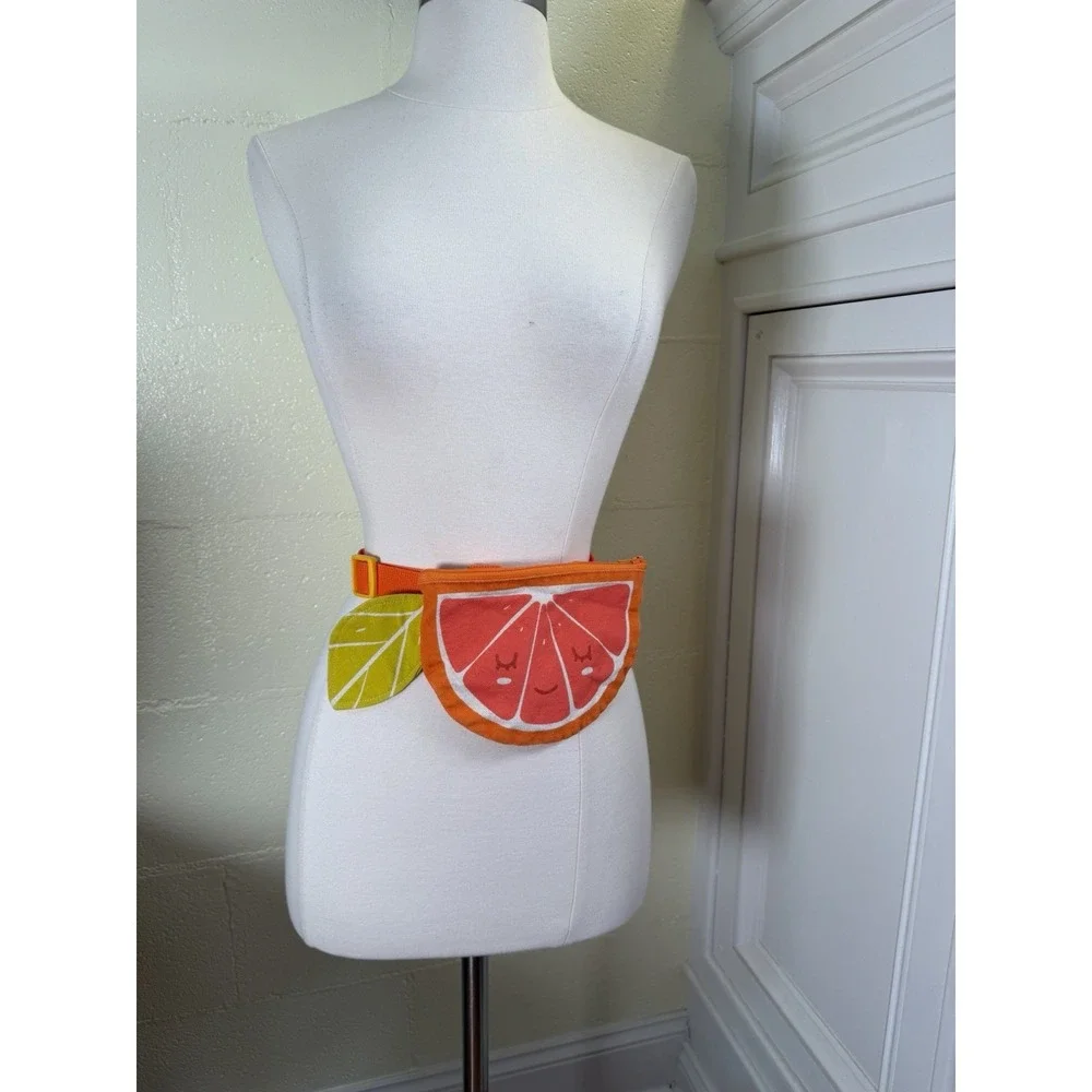 Lovelane Citrus Slice Waist Bag Kids‎ Belt Bag Orange Fruit Canvas Fanny Pack
